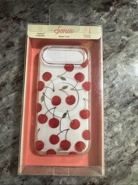New Sonix Clear Cherry Print iPhone 17 Air Case - Red & Green